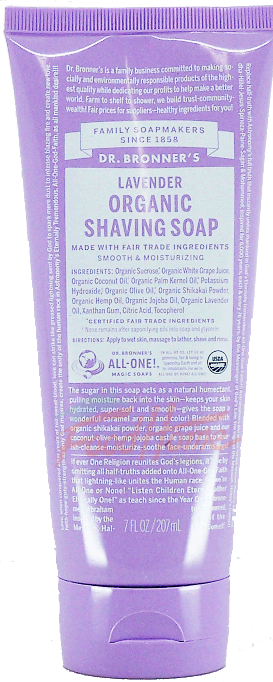 Dr. Bronner's Magic Family Soapmakers lavender organic shaving soap Full-Size Picture